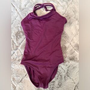 Eurotard girls 7-10 medium adjustable strap leotard plum purple dance ballet